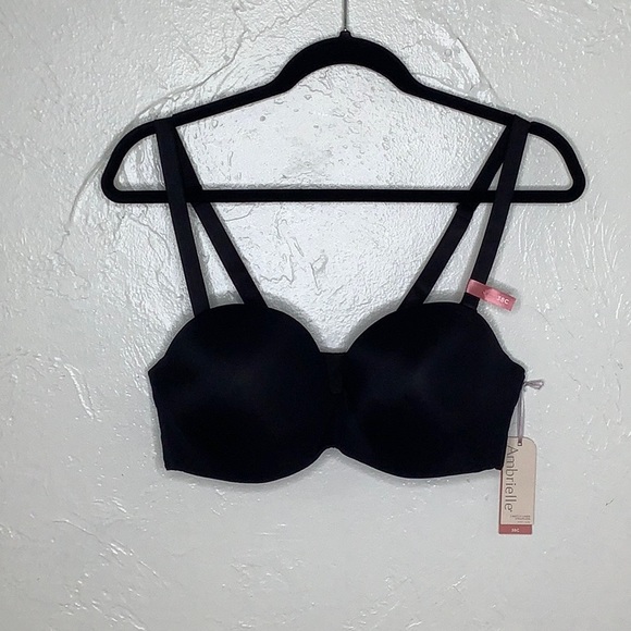 Ambrielle lightly lined Multi way push up wired strapless black bra SZ 38C NWT - Picture 1 of 14